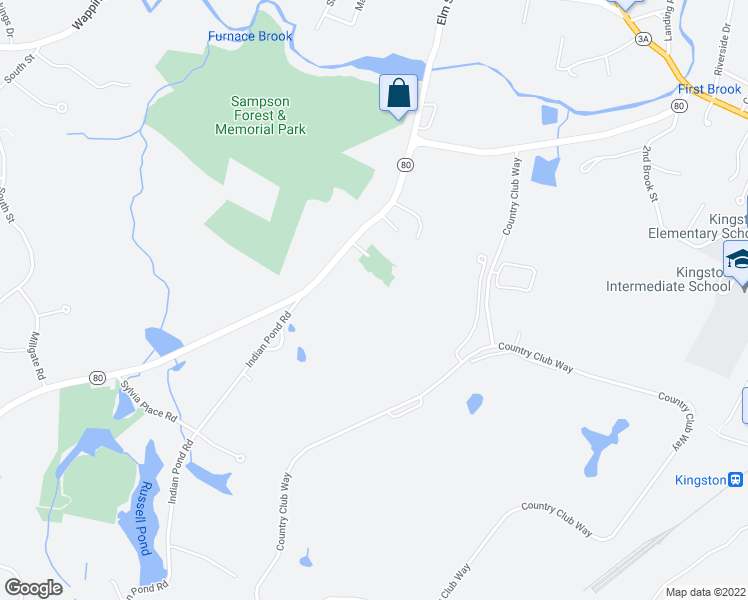 map of restaurants, bars, coffee shops, grocery stores, and more near D Harrison Street in Duxbury