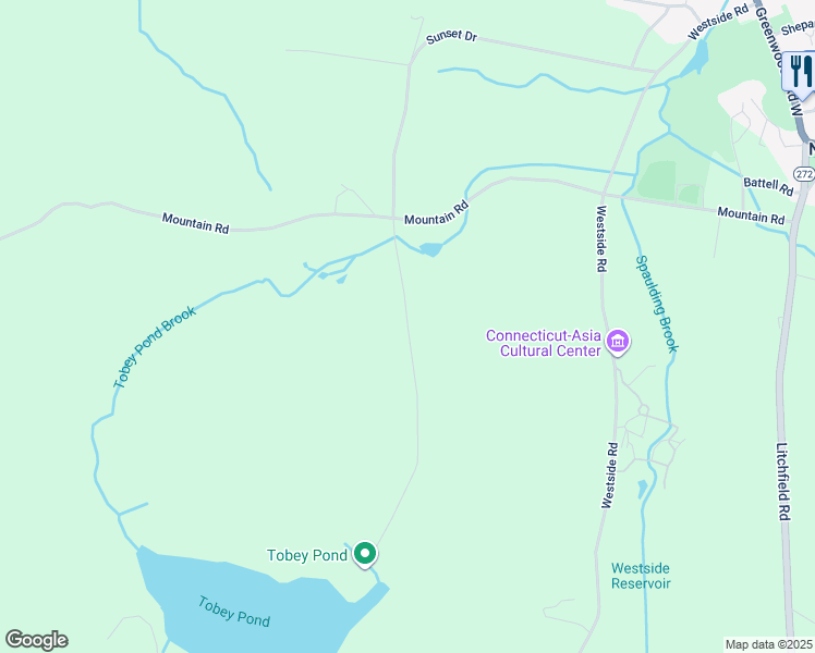 map of restaurants, bars, coffee shops, grocery stores, and more near Golf Drive in Litchfield County