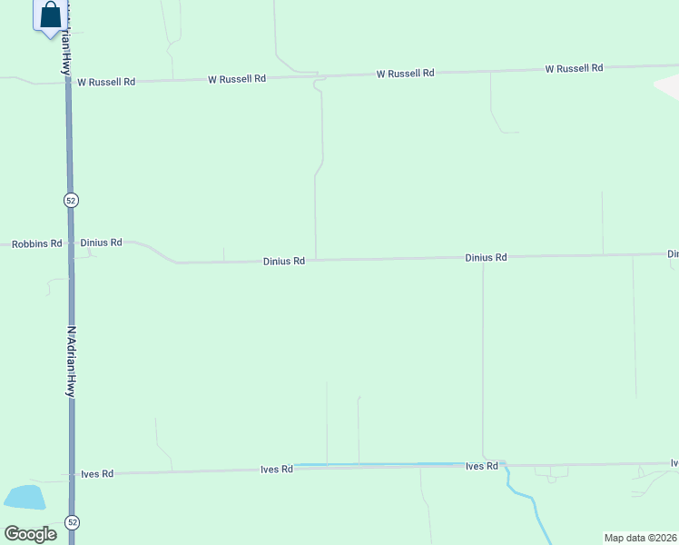map of restaurants, bars, coffee shops, grocery stores, and more near 1610 Dinius Road in Tecumseh