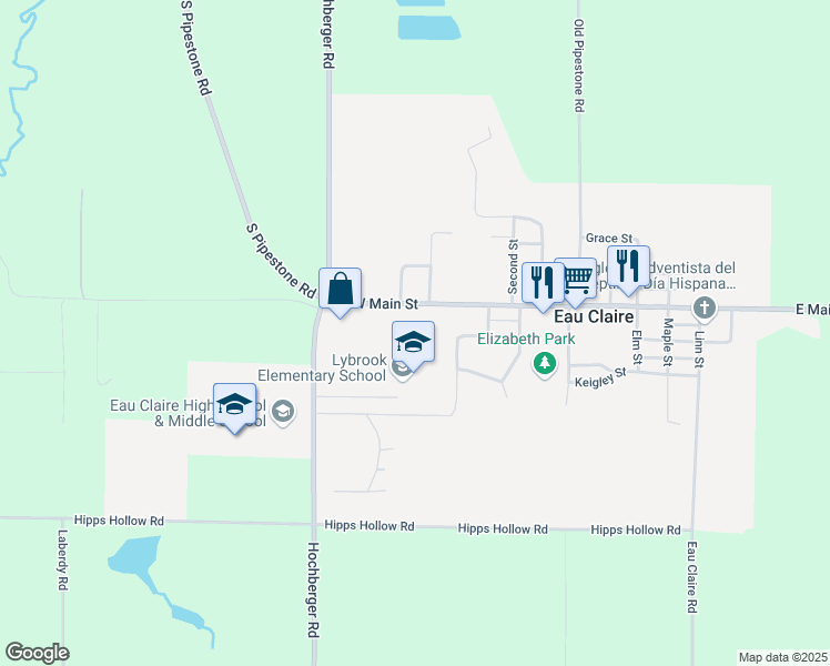 map of restaurants, bars, coffee shops, grocery stores, and more near 6238 West Main Street in Eau Claire