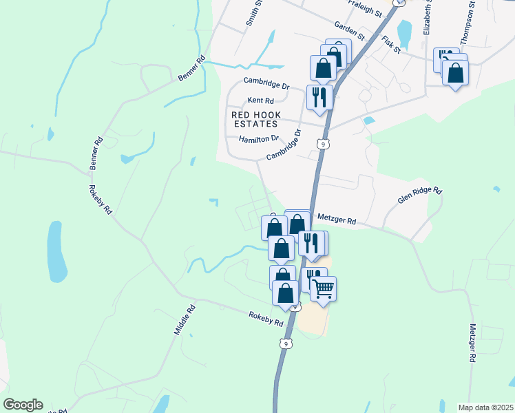 map of restaurants, bars, coffee shops, grocery stores, and more near 8 Schuyler Drive in Red Hook