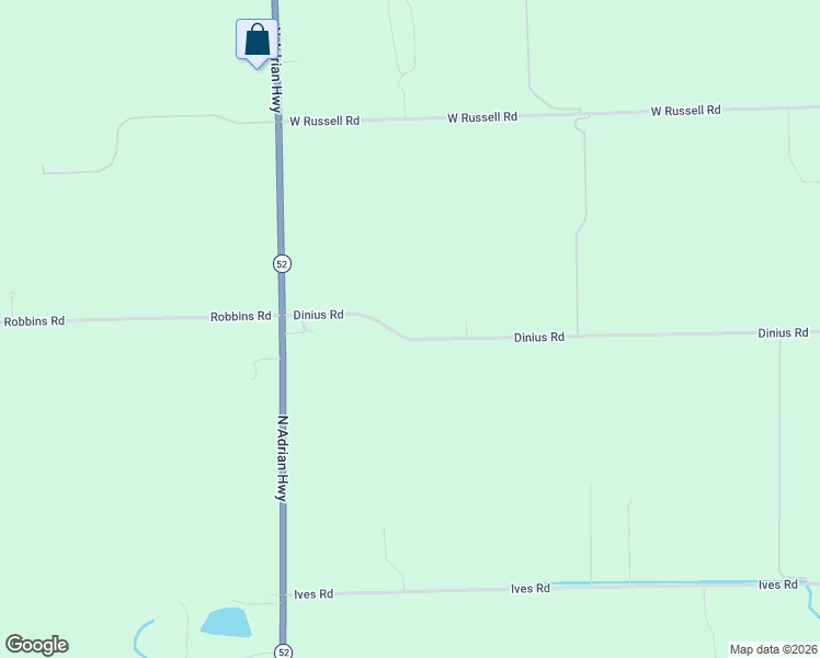 map of restaurants, bars, coffee shops, grocery stores, and more near 1385 Dinius Road in Tecumseh