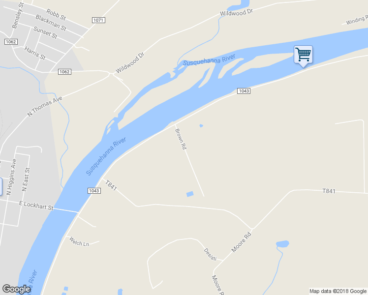 map of restaurants, bars, coffee shops, grocery stores, and more near Brown Road in Sayre