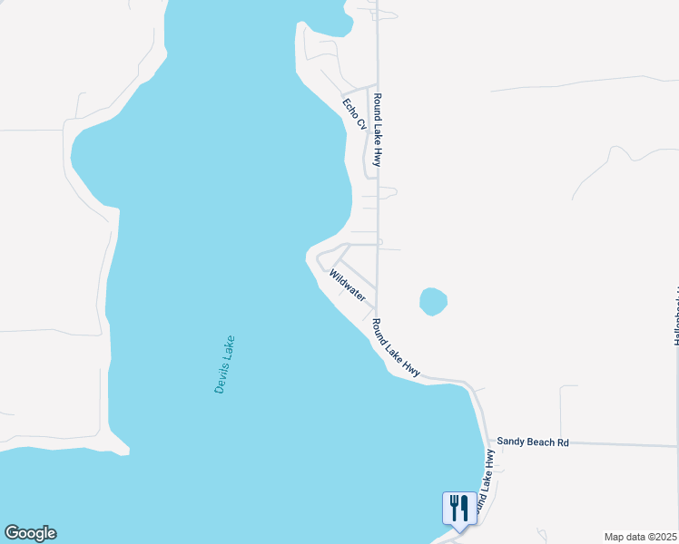 map of restaurants, bars, coffee shops, grocery stores, and more near 3871 Wildwater Beach in Manitou Beach-Devils Lake