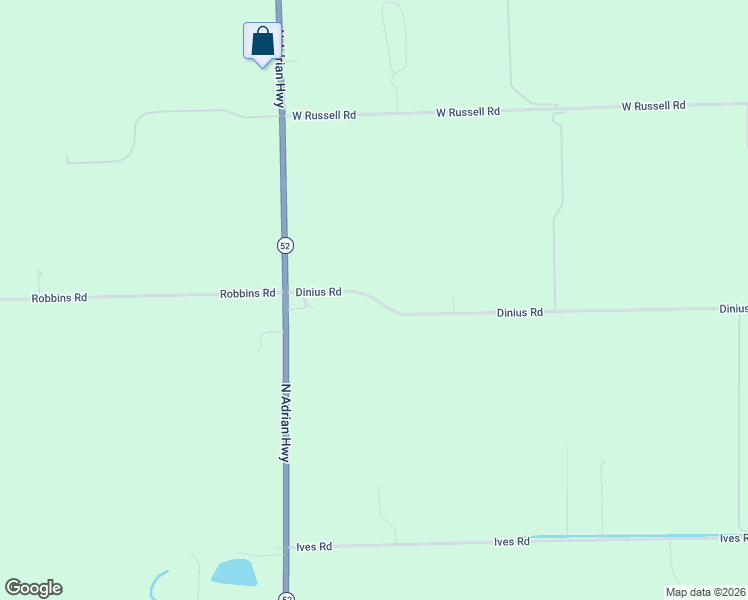 map of restaurants, bars, coffee shops, grocery stores, and more near 1385 Dinius Road in Tecumseh