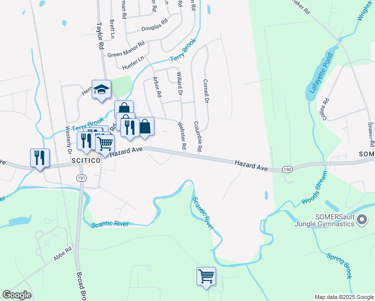 map of restaurants, bars, coffee shops, grocery stores, and more near 4 Webster Road in Enfield
