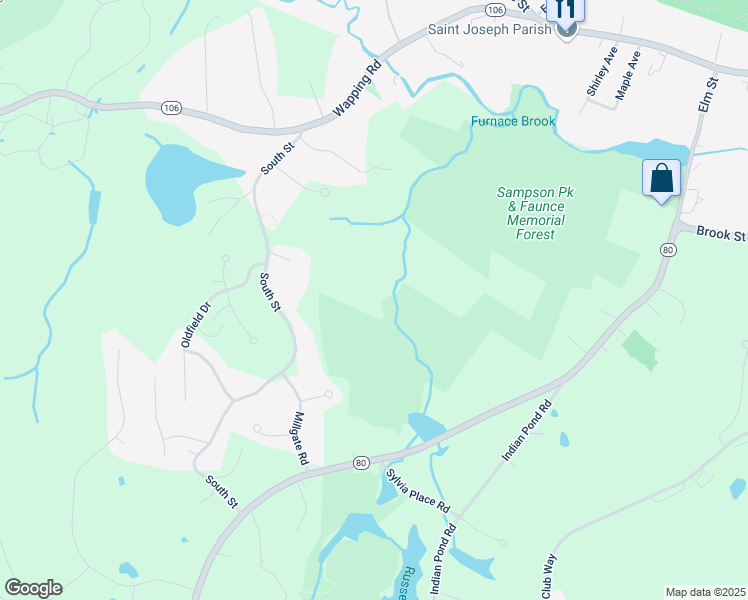 map of restaurants, bars, coffee shops, grocery stores, and more near 7 Trout Brook Trail in Kingston