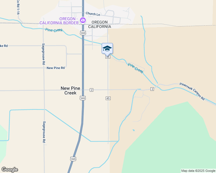 map of restaurants, bars, coffee shops, grocery stores, and more near County Road 45 in New Pine Creek