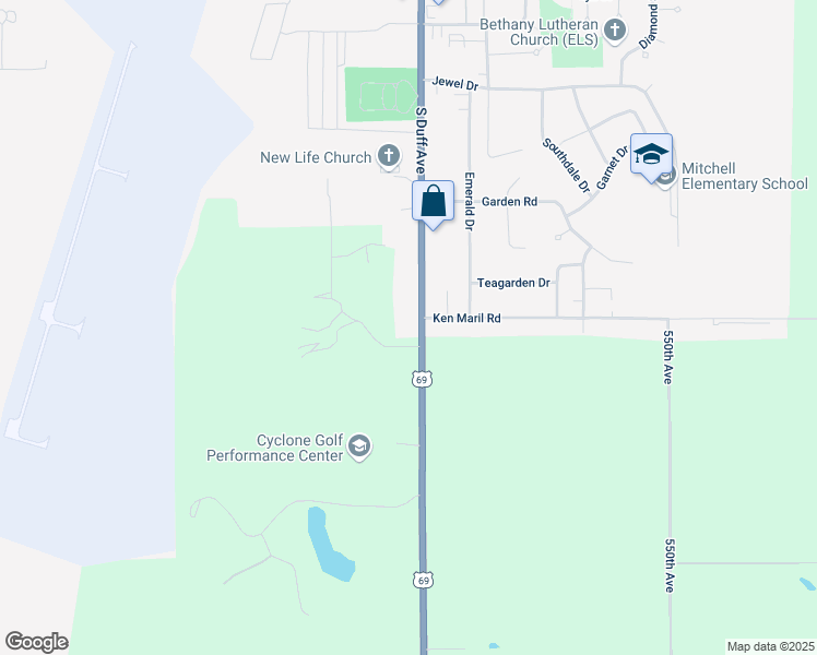 map of restaurants, bars, coffee shops, grocery stores, and more near 3900 South Duff Avenue in Ames