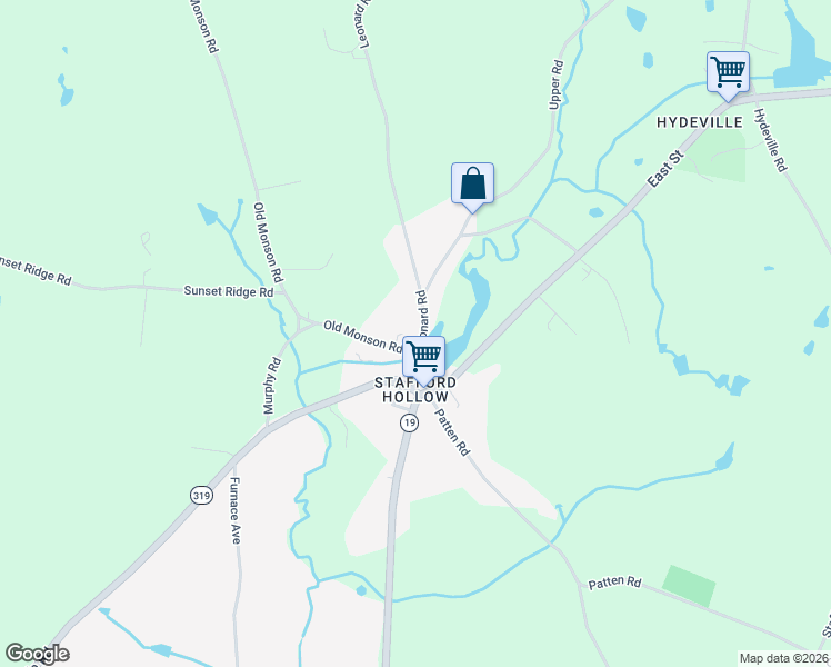 map of restaurants, bars, coffee shops, grocery stores, and more near 6 Leonard Road in Stafford
