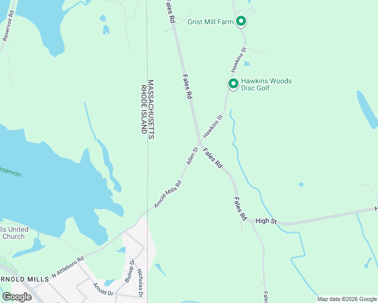 map of restaurants, bars, coffee shops, grocery stores, and more near 1 Allen Street in Plainville