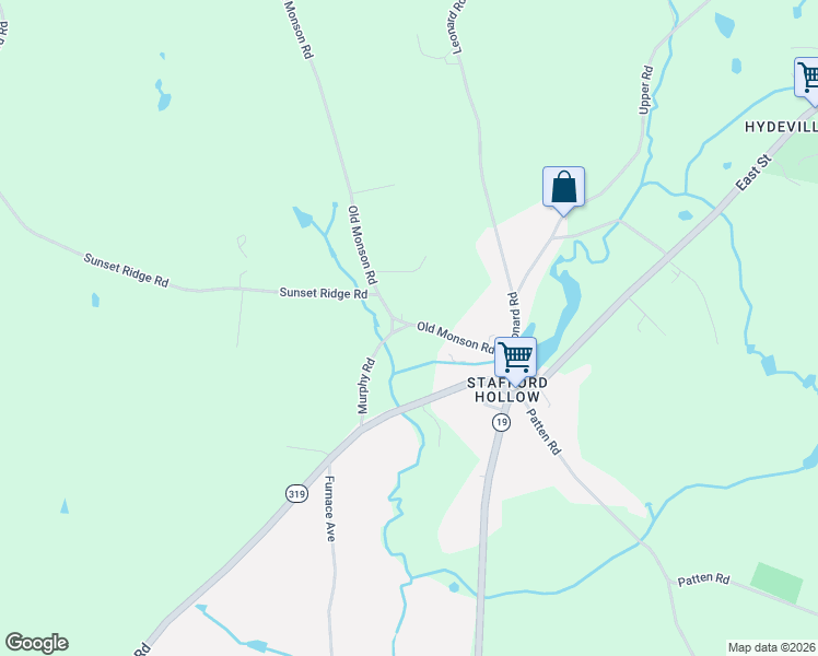 map of restaurants, bars, coffee shops, grocery stores, and more near 16 Old Monson Road in Union