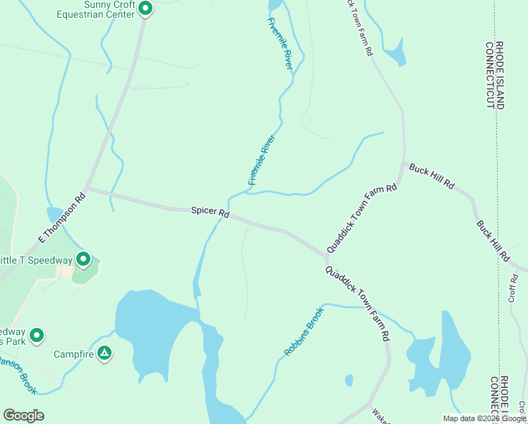 map of restaurants, bars, coffee shops, grocery stores, and more near 116 Spicer Road in Thompson