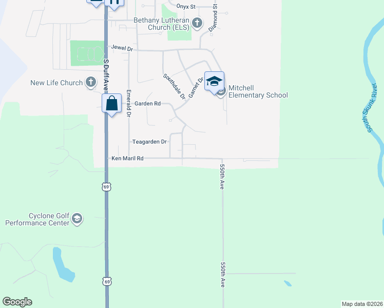 map of restaurants, bars, coffee shops, grocery stores, and more near 619 Duluth Driveway in Ames