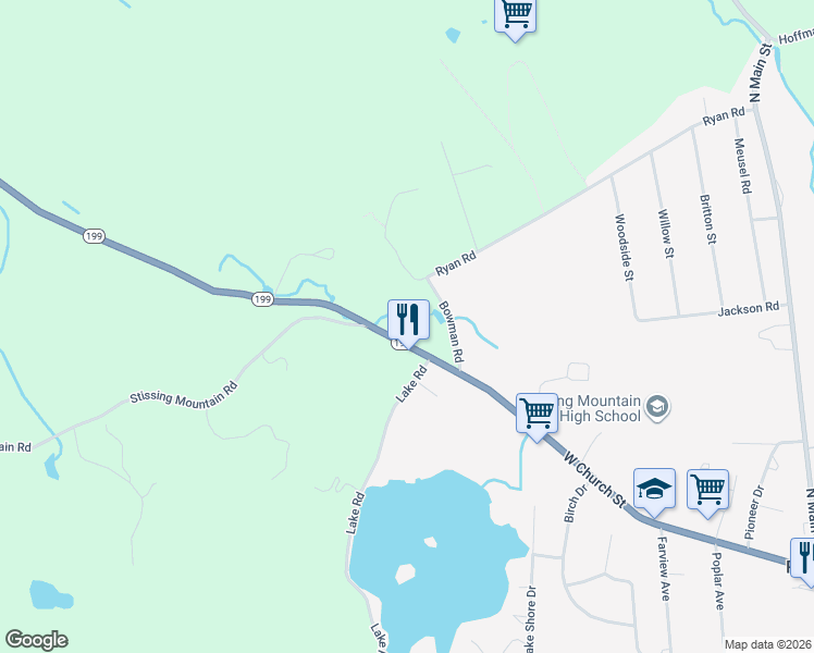 map of restaurants, bars, coffee shops, grocery stores, and more near 2697 New York 199 in Pine Plains