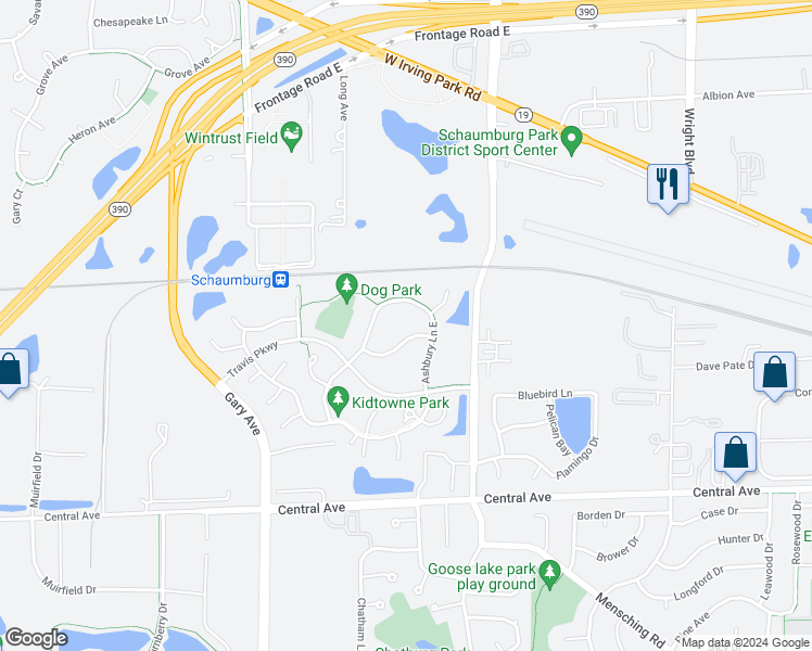 map of restaurants, bars, coffee shops, grocery stores, and more near 283 Regal Court in Roselle