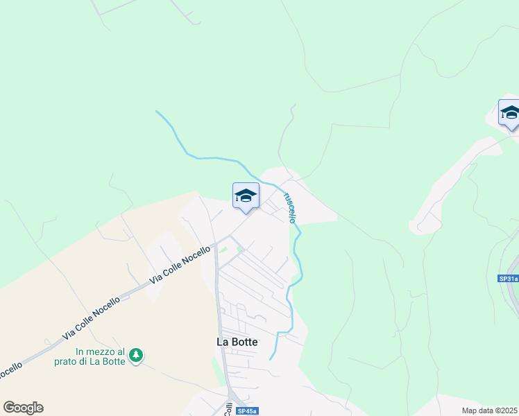 map of restaurants, bars, coffee shops, grocery stores, and more near 26 Via Colle di Mitriano in La Botte