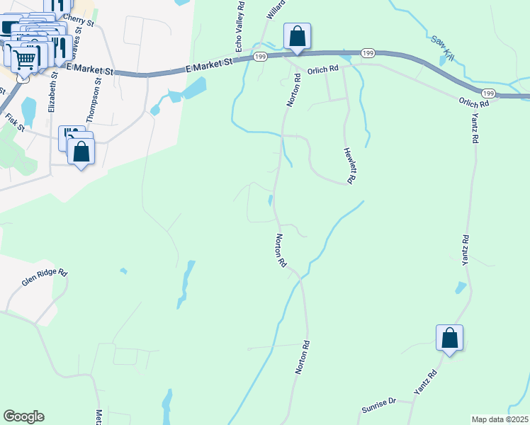 map of restaurants, bars, coffee shops, grocery stores, and more near 287 Norton Road in Red Hook