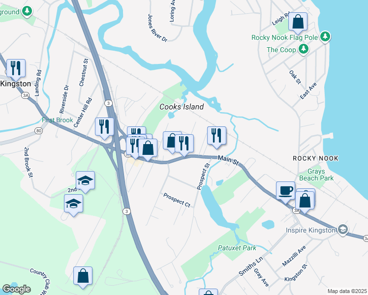 map of restaurants, bars, coffee shops, grocery stores, and more near 9 May Avenue in Kingston
