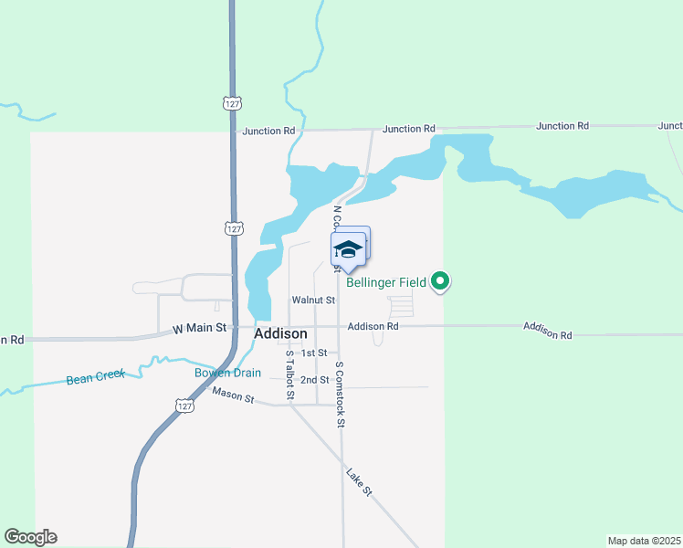 map of restaurants, bars, coffee shops, grocery stores, and more near 219 North Comstock Street in Addison