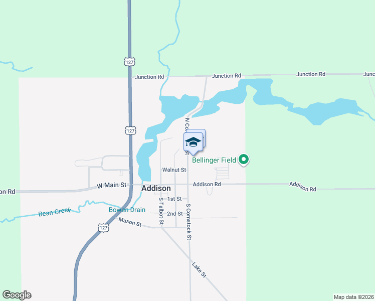 map of restaurants, bars, coffee shops, grocery stores, and more near 219 North Comstock Street in Addison