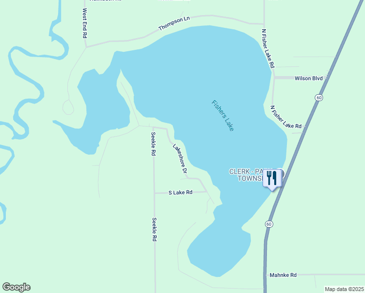 map of restaurants, bars, coffee shops, grocery stores, and more near 19548 Lakeshore Drive in Three Rivers