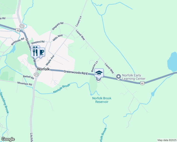 map of restaurants, bars, coffee shops, grocery stores, and more near 89 Greenwoods Road East in Litchfield County