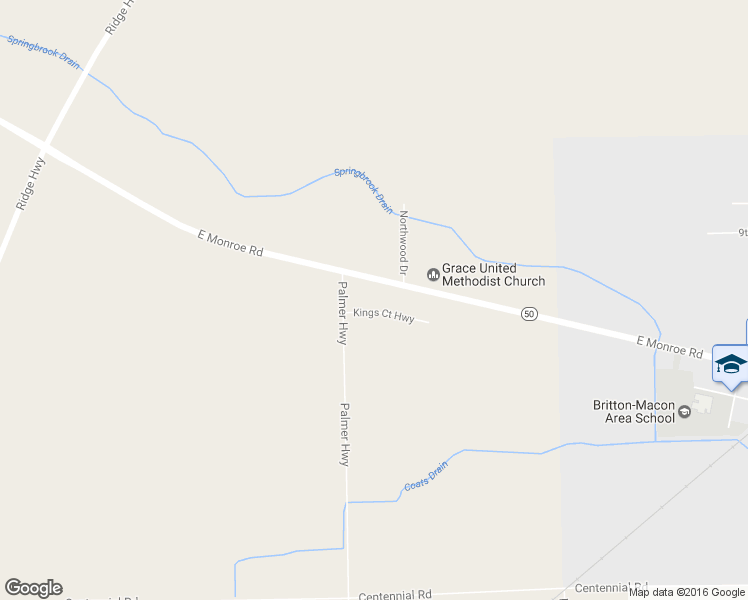 map of restaurants, bars, coffee shops, grocery stores, and more near 9074 Kings Court Highway in Britton