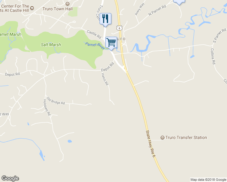 map of restaurants, bars, coffee shops, grocery stores, and more near 10 Hatch Road in Truro