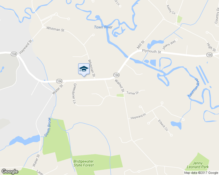 map of restaurants, bars, coffee shops, grocery stores, and more near 40 Butternut Way in Bridgewater