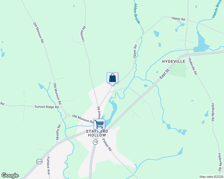 map of restaurants, bars, coffee shops, grocery stores, and more near 49 Upper Road in Stafford