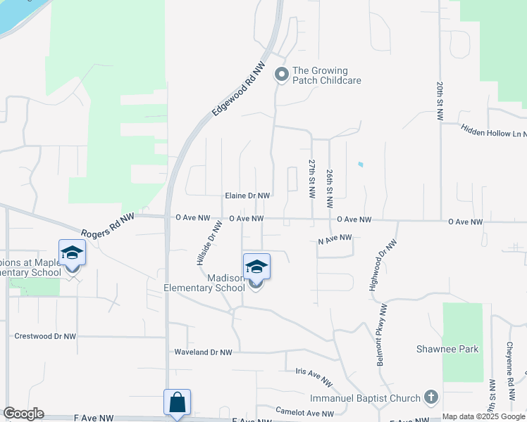 map of restaurants, bars, coffee shops, grocery stores, and more near 1601 30th Street Northwest in Cedar Rapids
