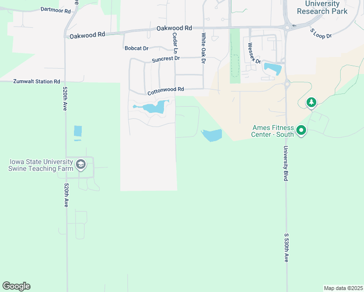 map of restaurants, bars, coffee shops, grocery stores, and more near 3314 Cedar Lane in Ames