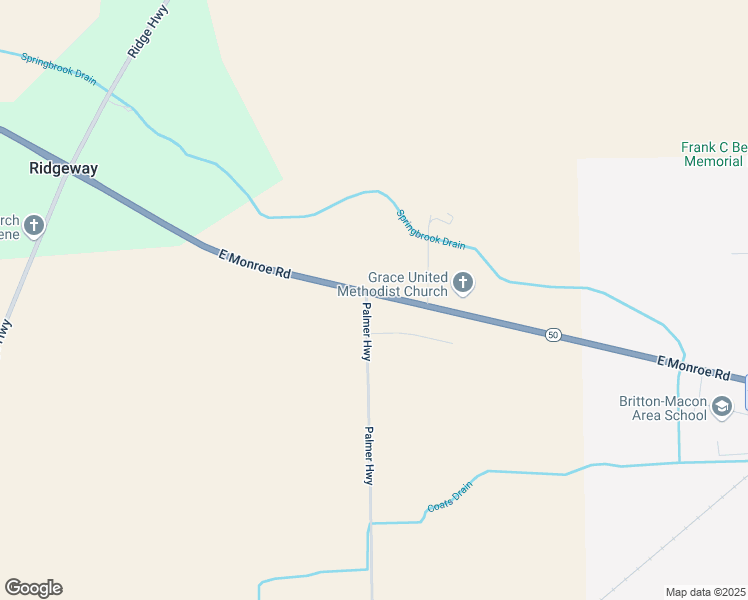 map of restaurants, bars, coffee shops, grocery stores, and more near 8951 East Monroe Road in Britton