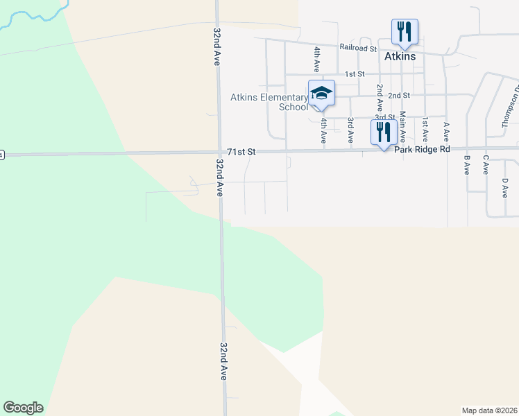 map of restaurants, bars, coffee shops, grocery stores, and more near 6952 30th Avenue in Atkins