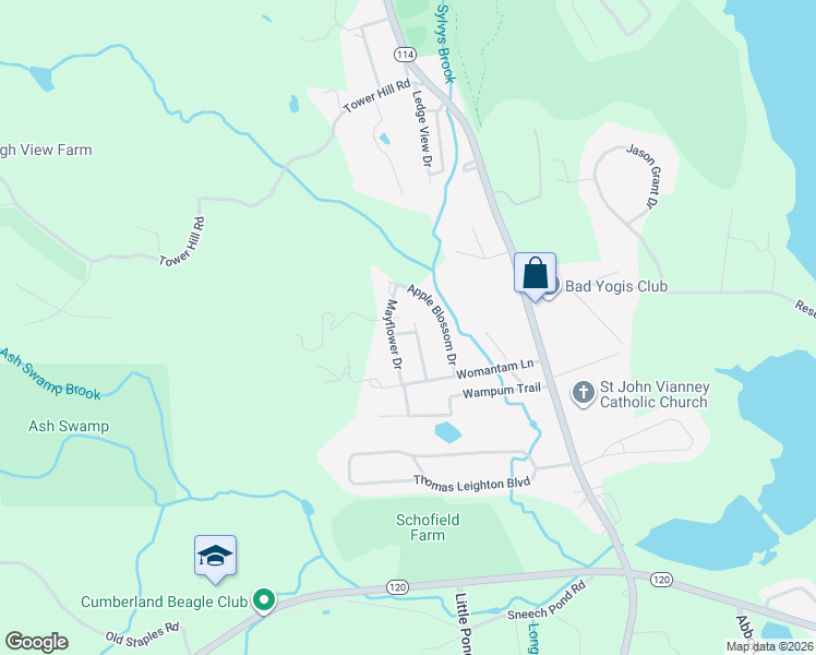 map of restaurants, bars, coffee shops, grocery stores, and more near 2 Pilgrim Terrace in Cumberland