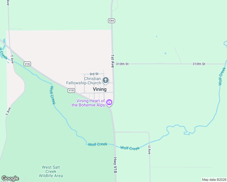 map of restaurants, bars, coffee shops, grocery stores, and more near in Vining