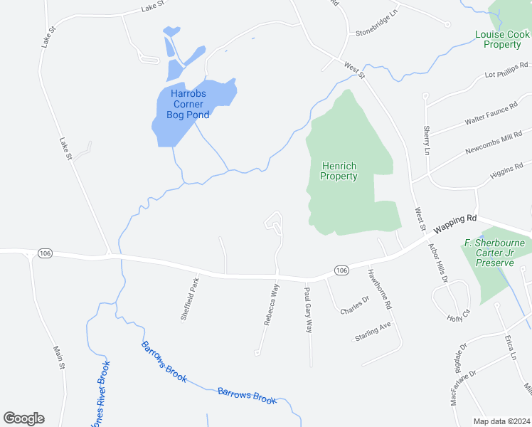 map of restaurants, bars, coffee shops, grocery stores, and more near 165 County Road in Plympton