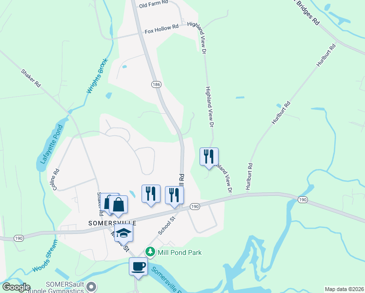 map of restaurants, bars, coffee shops, grocery stores, and more near 64 Hall Hill Rd in Somers