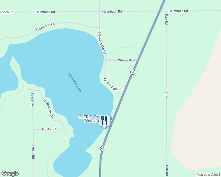 map of restaurants, bars, coffee shops, grocery stores, and more near 55572 North Fisher Lake Road in Three Rivers