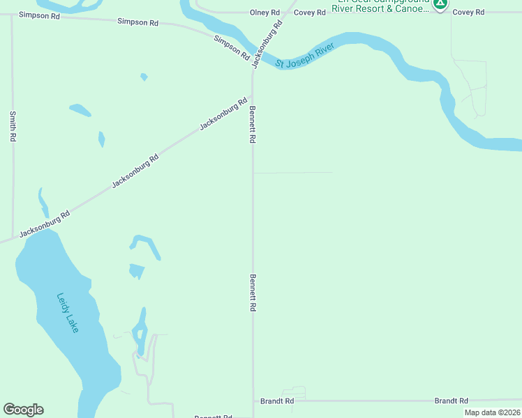 map of restaurants, bars, coffee shops, grocery stores, and more near 55637 Bennett Road in Leonidas