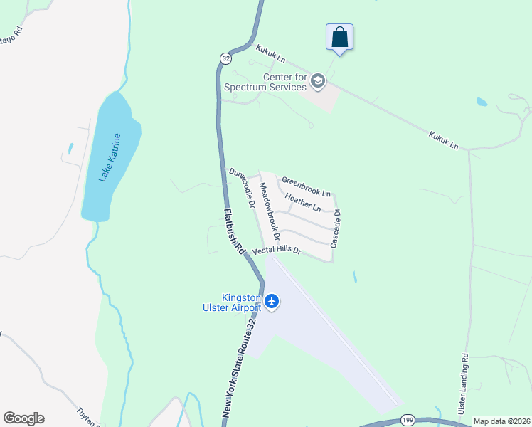 map of restaurants, bars, coffee shops, grocery stores, and more near 30 Meadowbrook Drive in Kingston