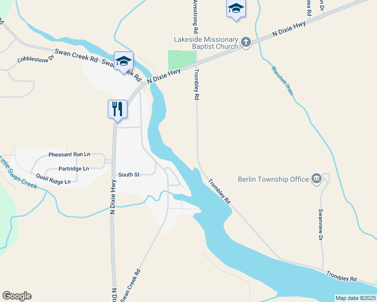 map of restaurants, bars, coffee shops, grocery stores, and more near in Monroe County