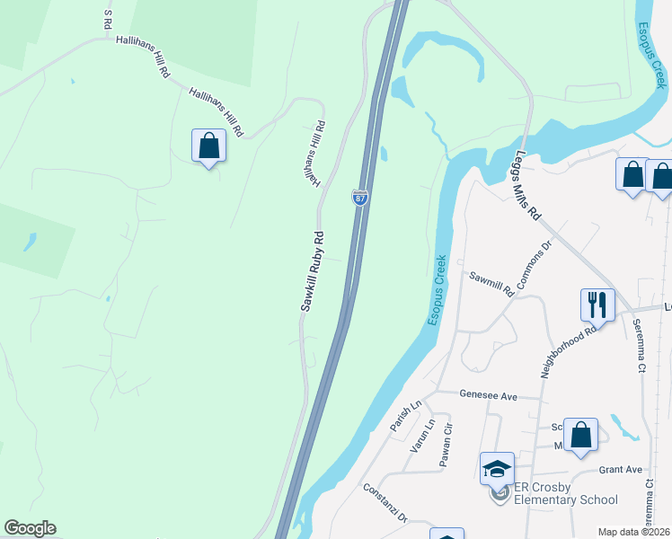 map of restaurants, bars, coffee shops, grocery stores, and more near 4 Anita Ct in Kingston