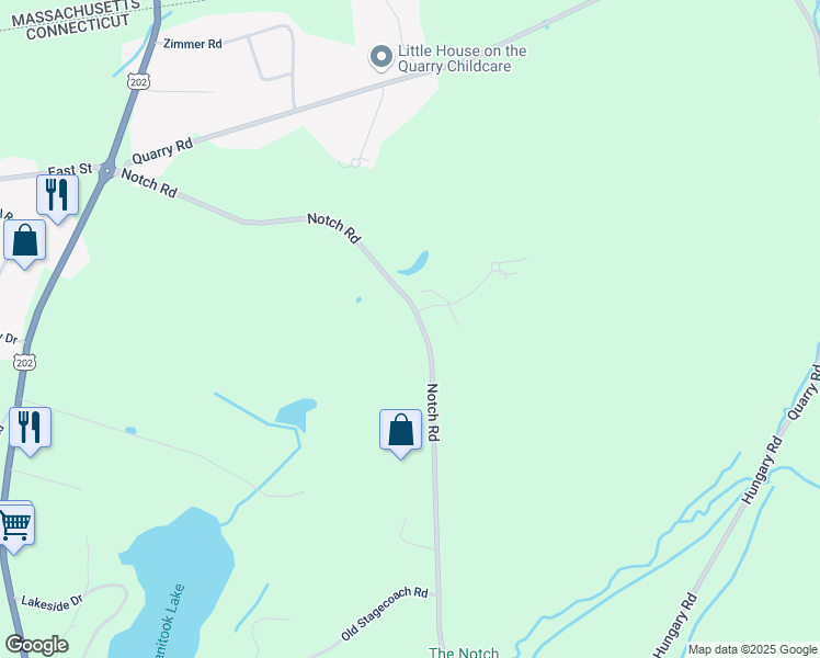 map of restaurants, bars, coffee shops, grocery stores, and more near 112 Notch Road in Granby