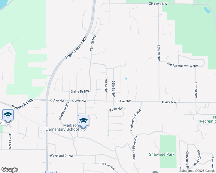 map of restaurants, bars, coffee shops, grocery stores, and more near 1625 27th Street Northwest in Cedar Rapids