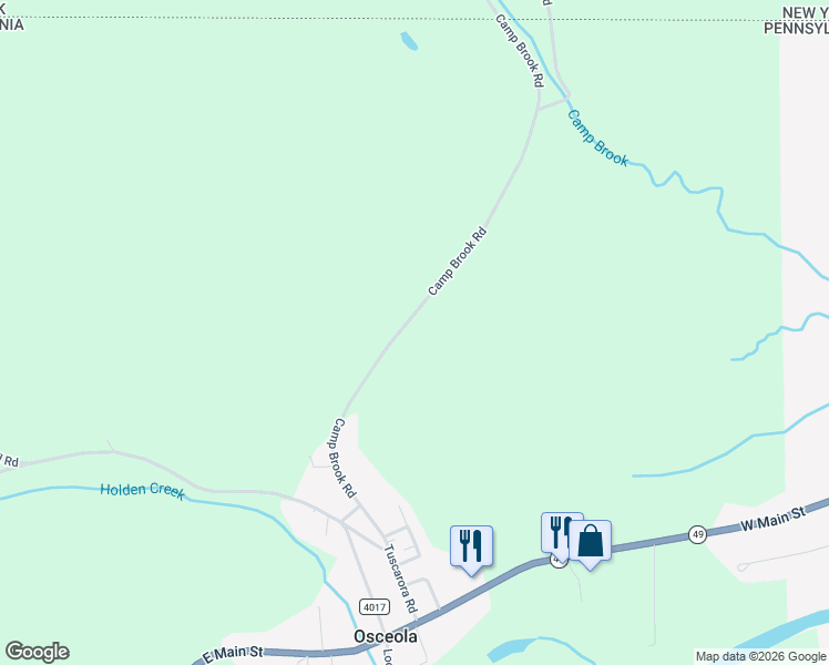 map of restaurants, bars, coffee shops, grocery stores, and more near 197 Camp Brook Road in Osceola