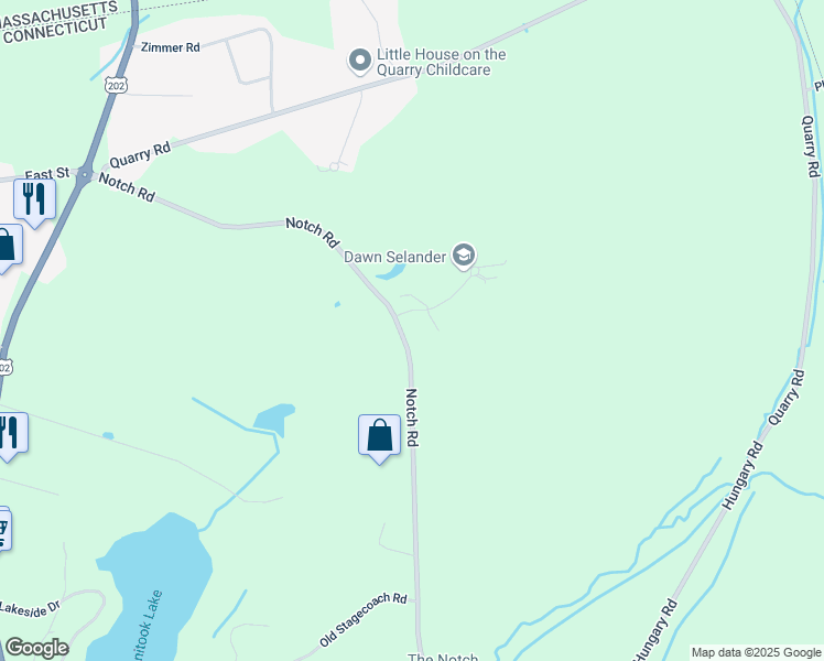 map of restaurants, bars, coffee shops, grocery stores, and more near 112 Notch Road in Granby