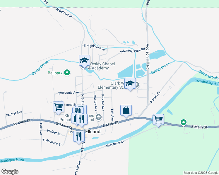 map of restaurants, bars, coffee shops, grocery stores, and more near 213 Taft Avenue in Elkland