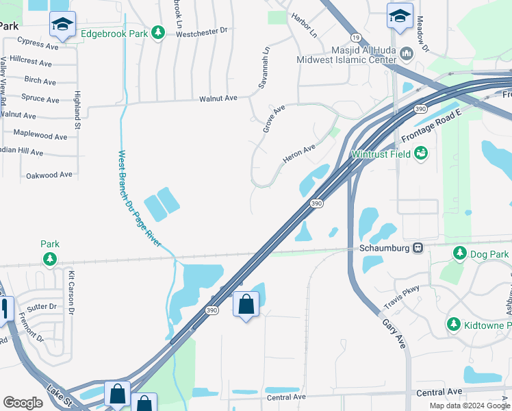 map of restaurants, bars, coffee shops, grocery stores, and more near 1979 Gary Court in Schaumburg